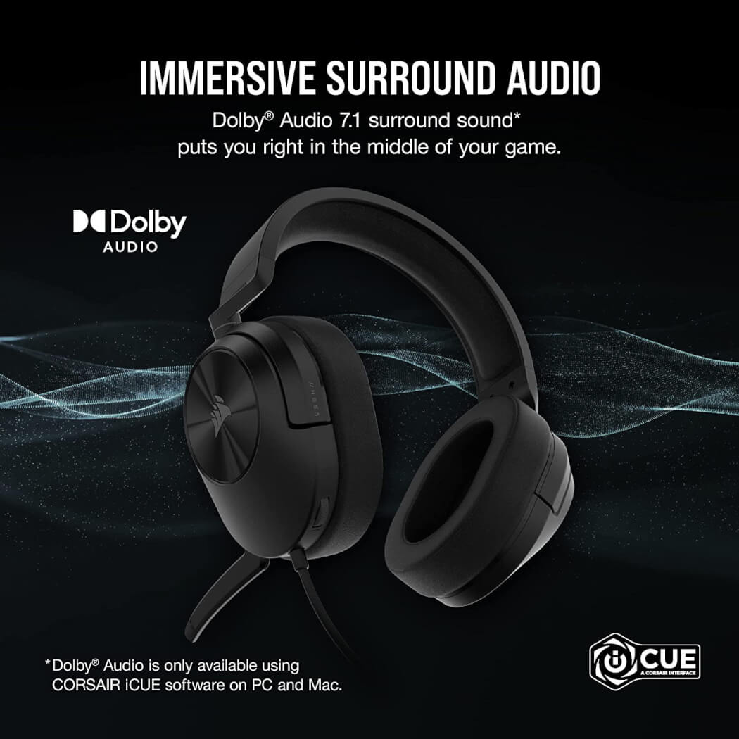 CORSAIR HS55 Surround Lightweight Gaming Headset with Dolby Audio
