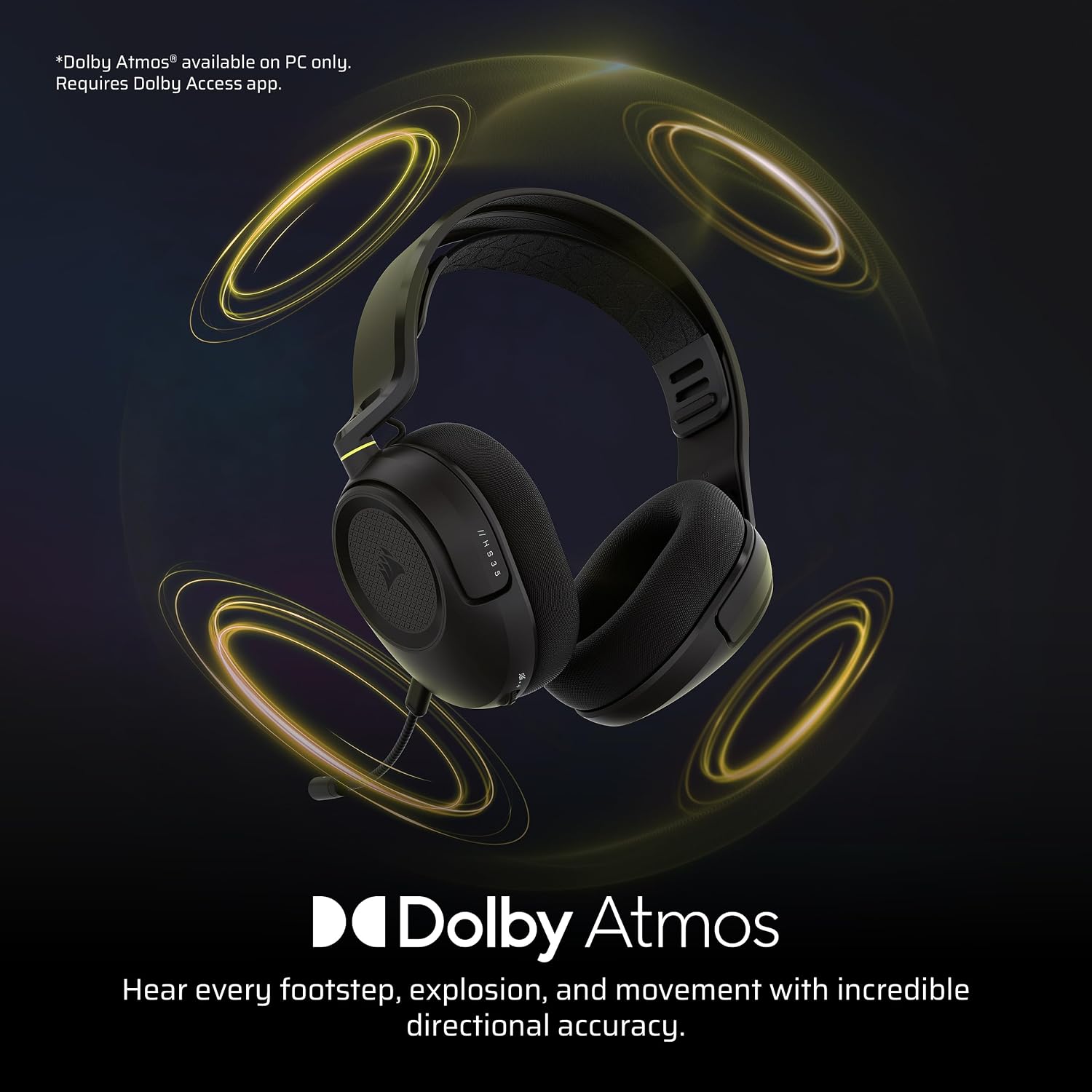 CORSAIR HS35 V3 Wireless Gaming Headset with Dolby Atmos - Image 3