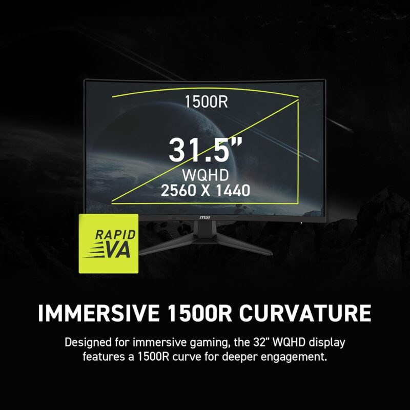 MSI MAG 321CQF E18 Curved Gaming  Monitor - 32 inch WQHD (2560 x 1440), Rapid VA, 180Hz, 0.5ms - Image 7