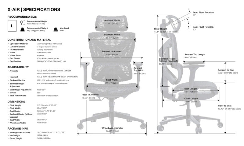 ANDA SEAT X-Air Series Mega Mesh Office Gaming Chair - Image 12