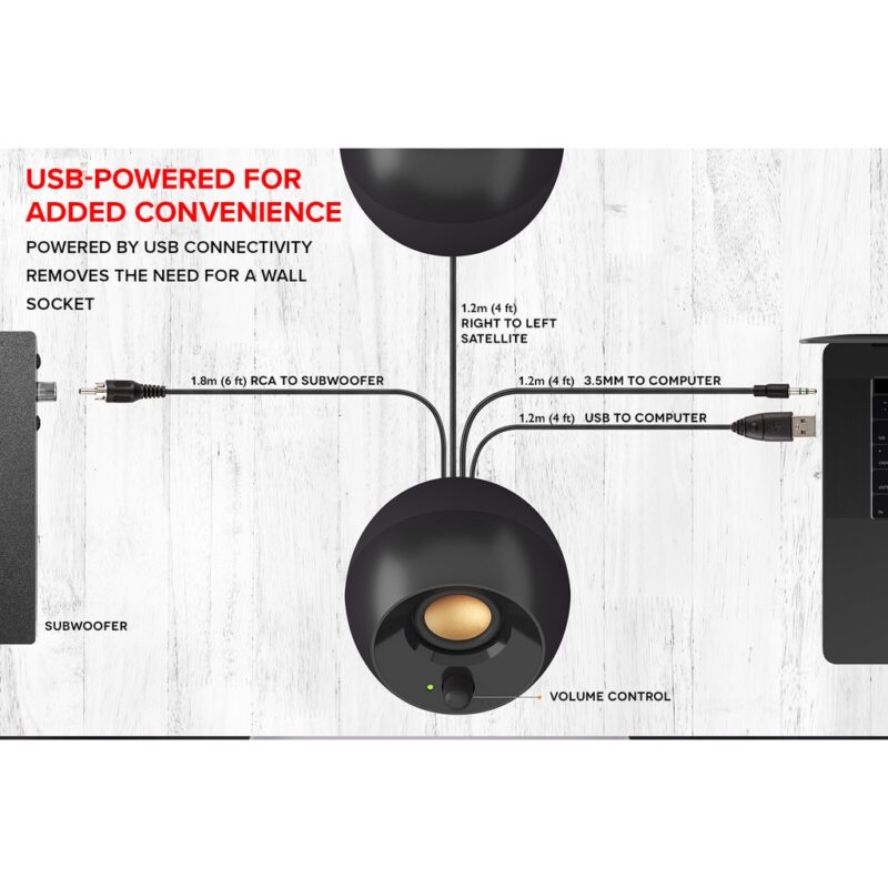 CREATIVE Pebble Plus 16W USB-A Speakers with Subwoofer - Image 6