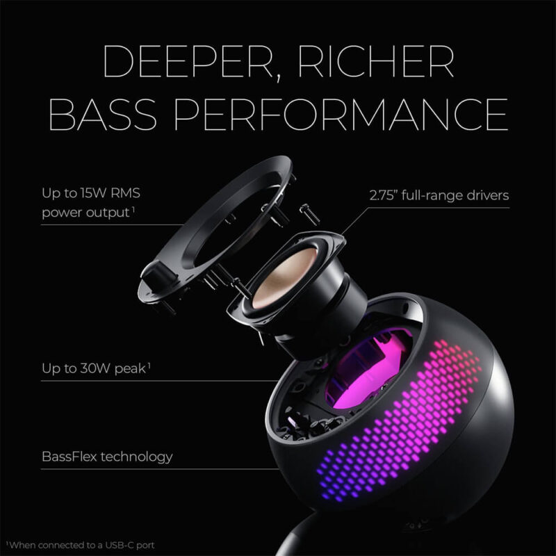 CREATIVE Pebble X Plus 2.1 USB-C RGB Speakers with Subwoofer - Image 6