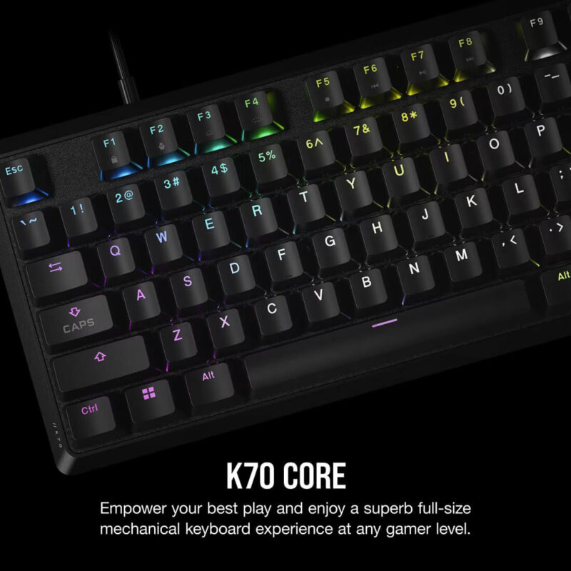 CORSAIR K70 CORE RGB Mechanical Gaming Keyboard - Pre-Lubricated MLX Red Linear Switches - Image 2