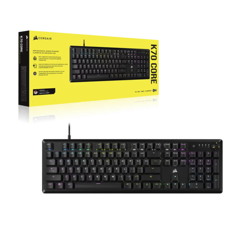CORSAIR K70 CORE RGB Mechanical Gaming Keyboard - Pre-Lubricated MLX Red Linear Switches - Image 9