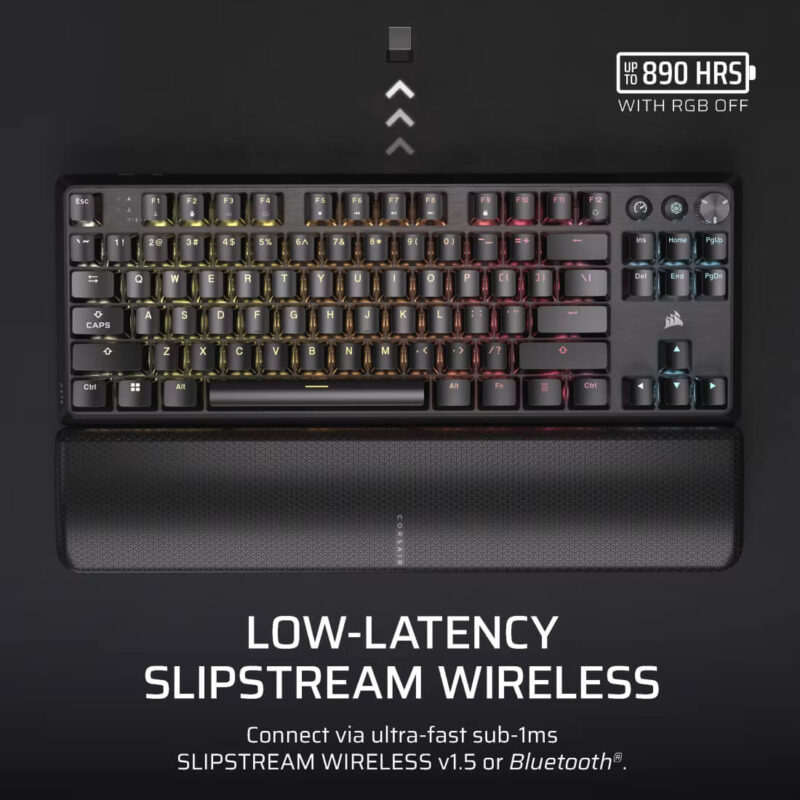 CORSAIR K70 CORE TKL Wireless RGB Mechanical Gaming Keyboard - Pre-Lubricated MLX Red Linear Switches - Image 5