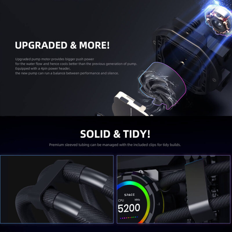 ID-COOLING SPACE SL240 LCD Watercooling Liquid CPU Cooler - Image 10