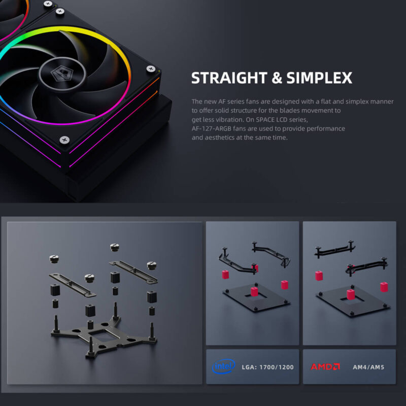 ID-COOLING SPACE SL240 LCD Watercooling Liquid CPU Cooler - Image 11
