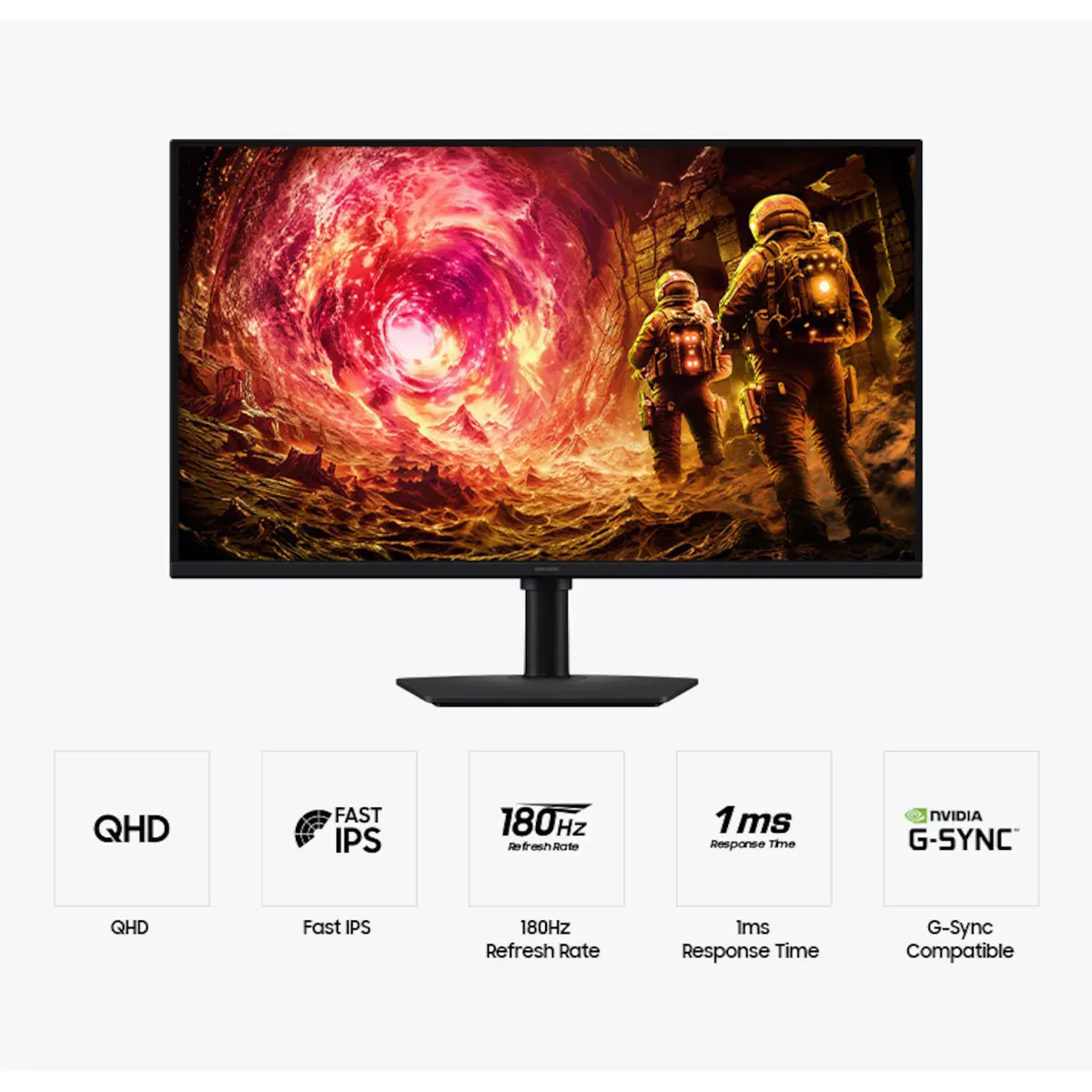 Samsung Odyssey G5 G50SF LS32FG502EEXXS QHD Gaming Monitor - 32 inch QHD (2560x 1440), Ergonomic Stand, G-Sync, IPS, 180Hz, 1ms - Image 4