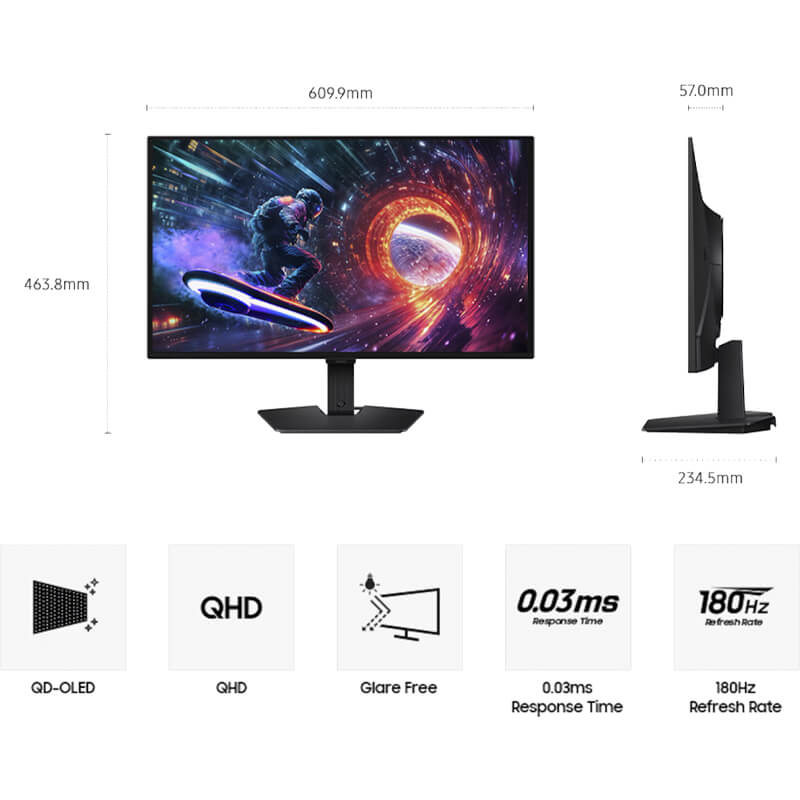 Samsung Odyssey OLED G5 G50SF LS27FG502SEXXS Gaming Monitor – 27 inch QHD (2560x 1440), QD-OLED, 180Hz, 0.03ms - Image 5