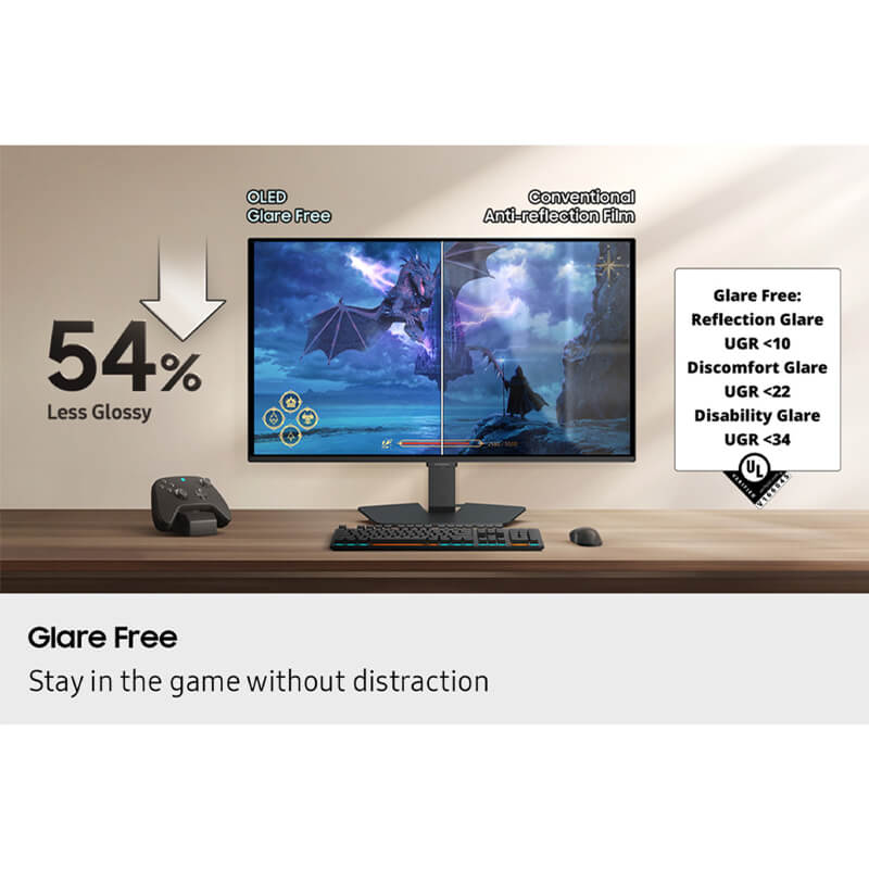 Samsung Odyssey OLED G5 G50SF LS27FG502SEXXS Gaming Monitor – 27 inch QHD (2560x 1440), QD-OLED, 180Hz, 0.03ms - Image 8