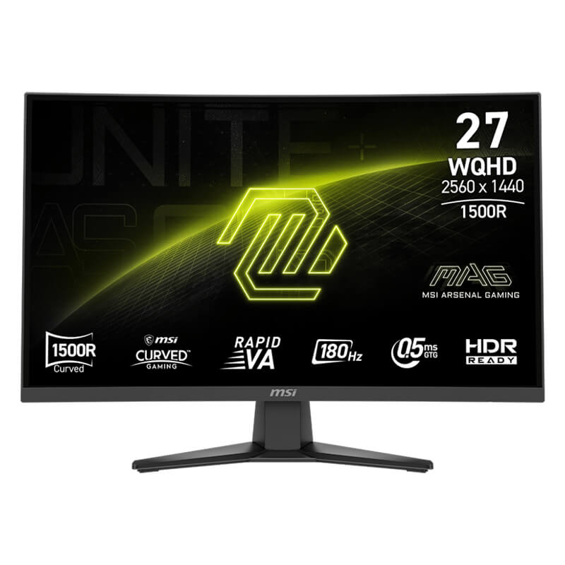 MSI MAG 275CQF E18 Curved Gaming Monitor – 27 inch WQHD (2560 x 1440), FreeSync, RapidVA, 180Hz, 0.5ms
