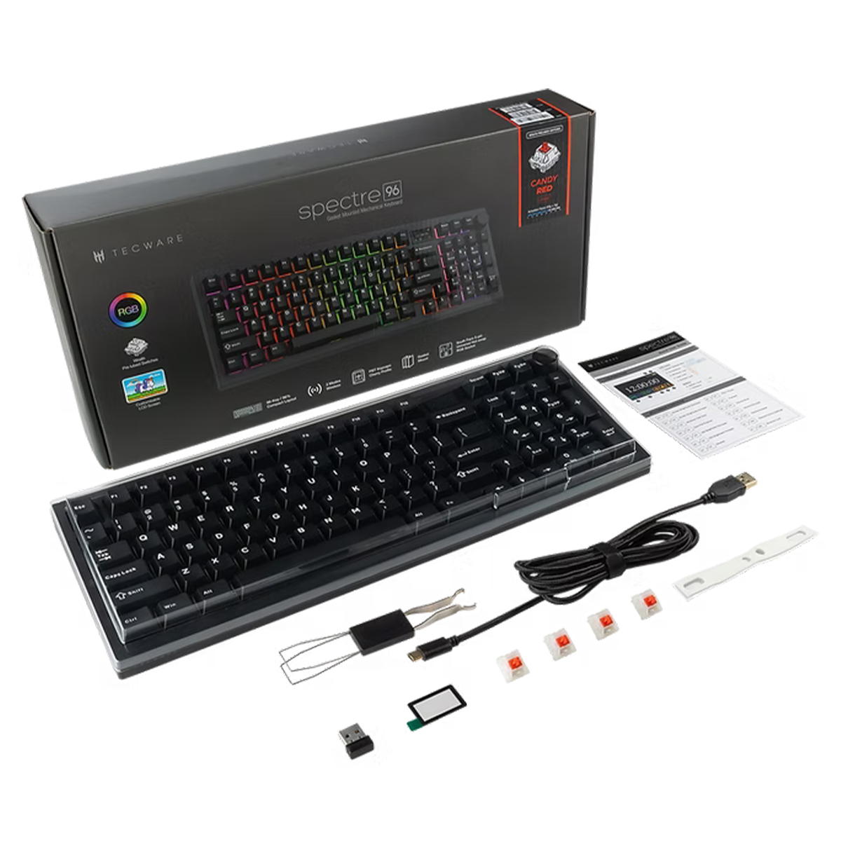 TECWARE Spectre 75 /96 RGB Mechanical Gaming Keyboard – Pre-Lubricated Red Linear Switches - Image 7