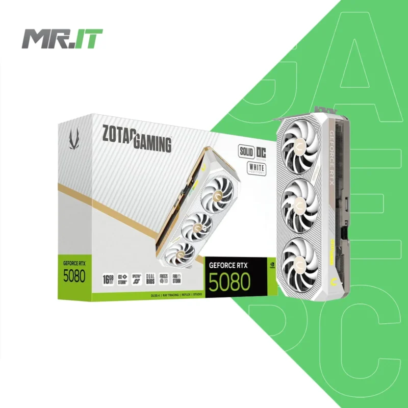 ZOTAC Gaming GeForce RTX 5080 SOLID OC White 16GB GDDR7 GPU