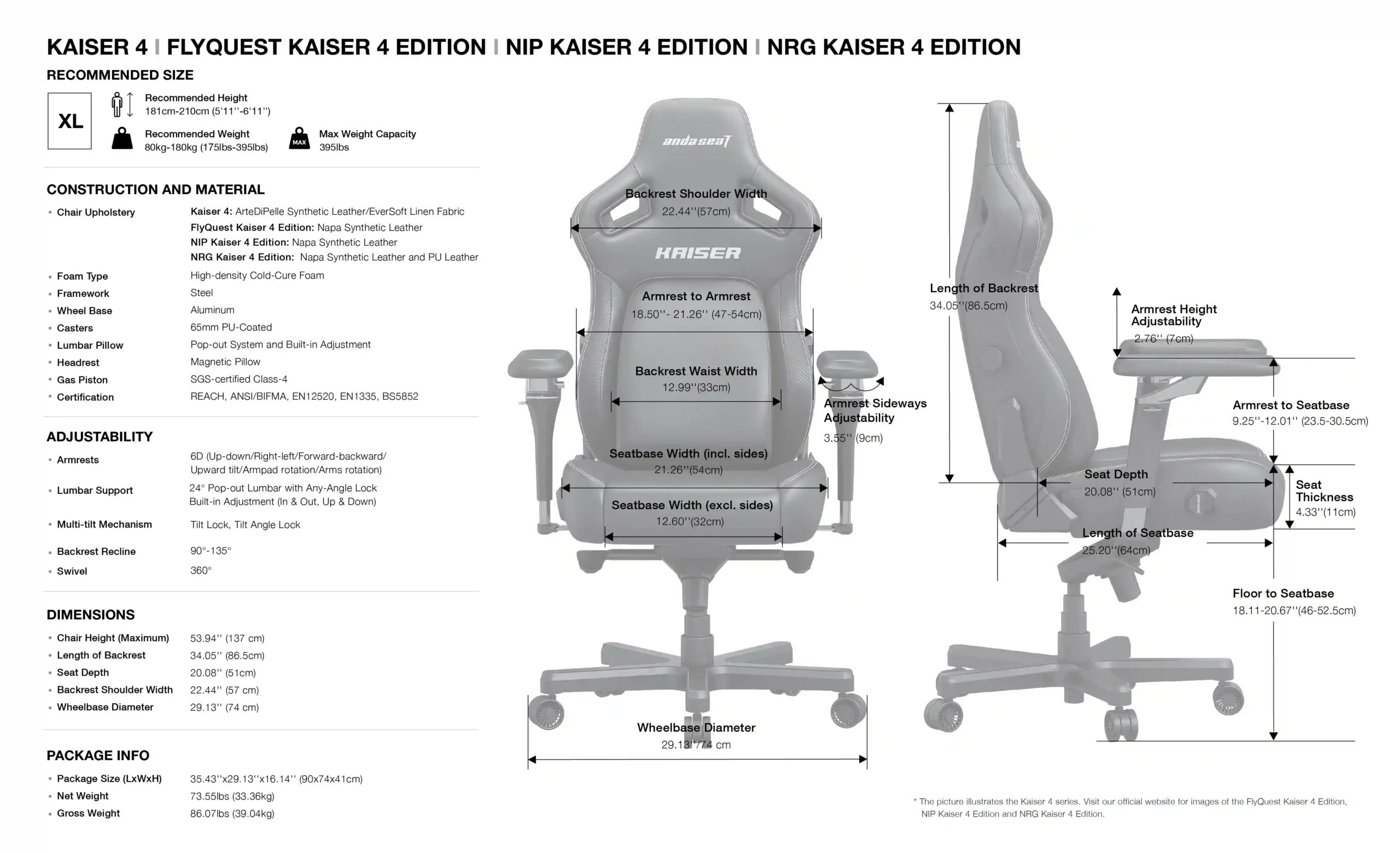 new kaiser 4 gaming chair specification xl scaled
