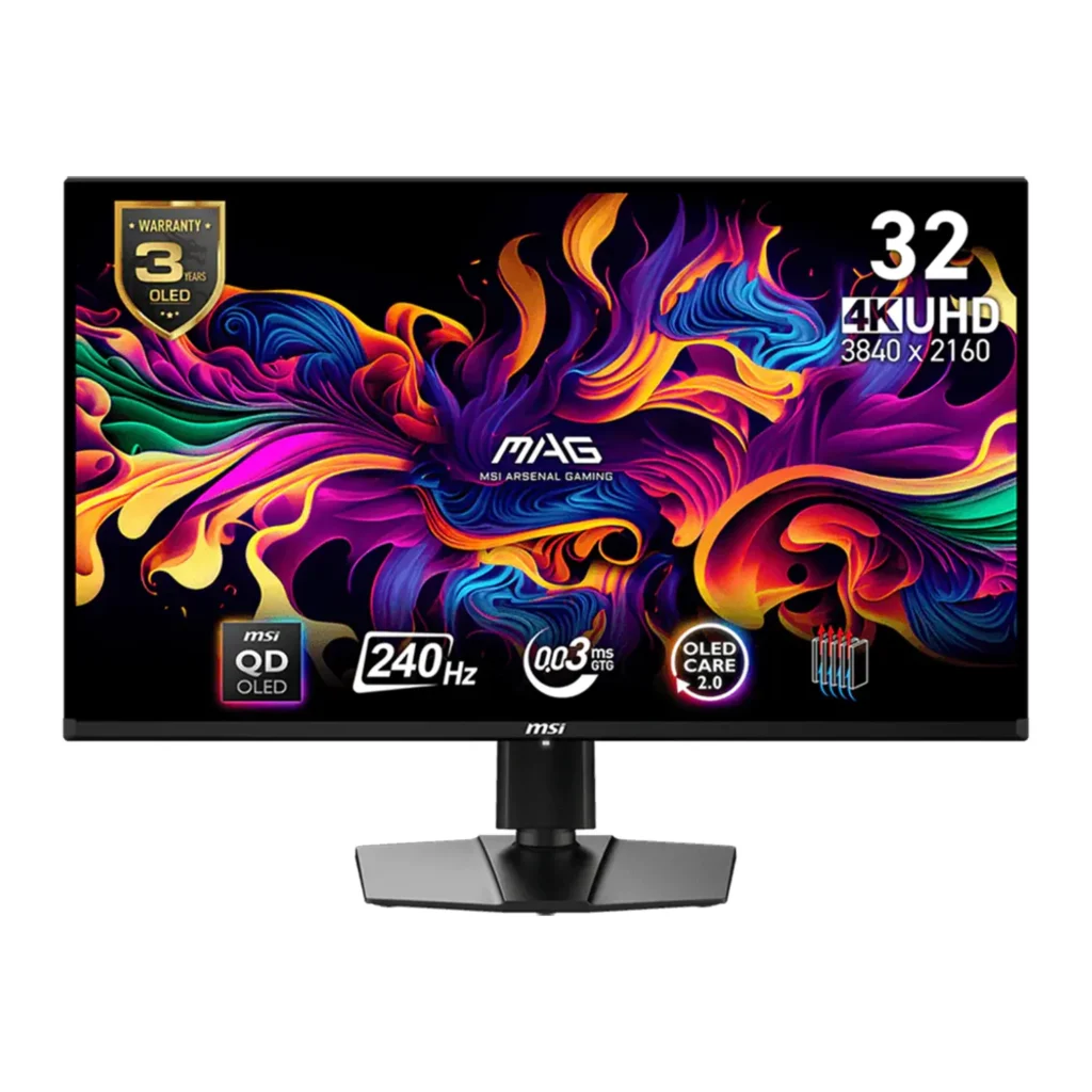 MSI MAG 321UPX QD-OLED Gaming Monitor – 32 inch UHD (3840 x 2160), QD-OLED, 240Hz, 0.03ms