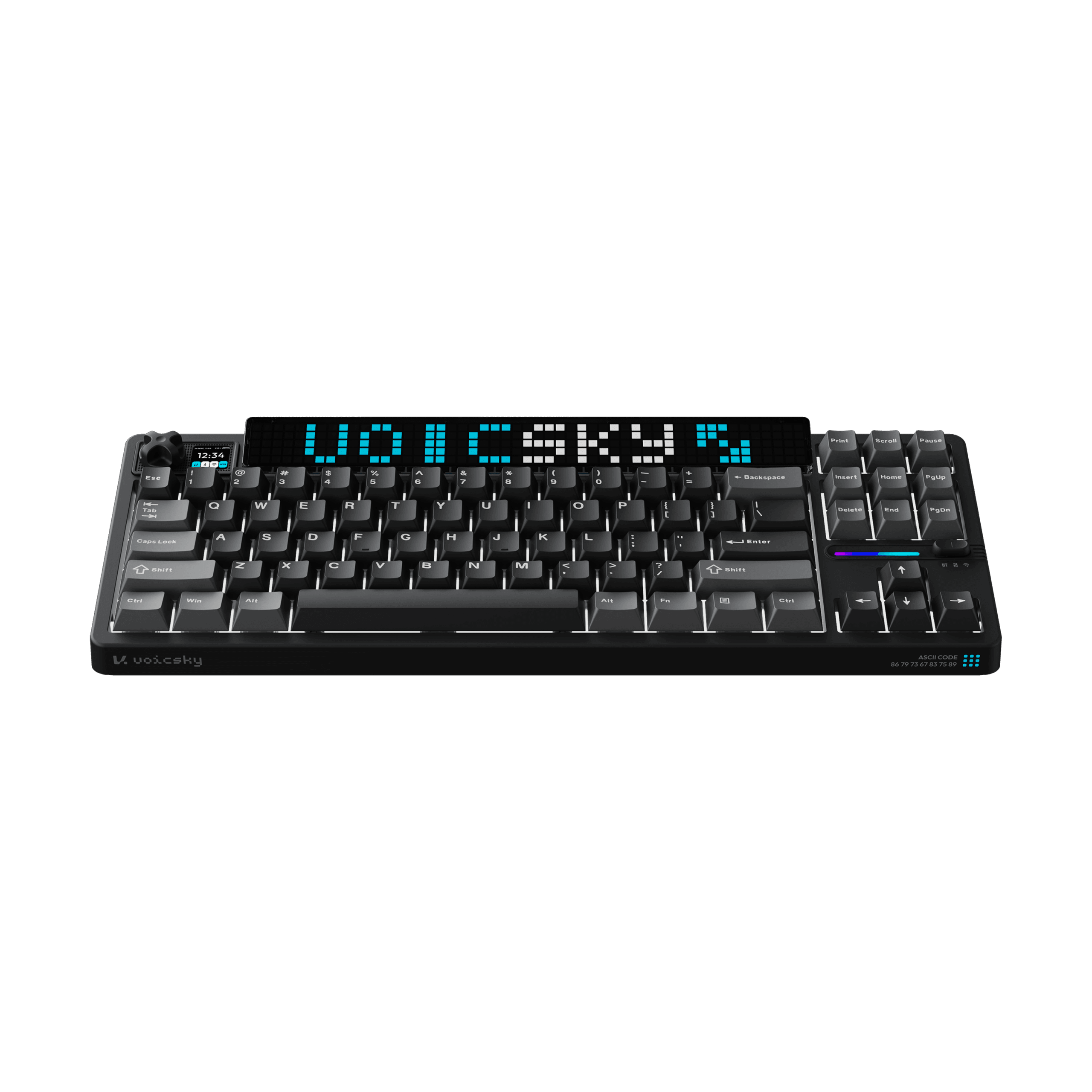 VOICSKY Atmos 87 Pixel Dynamic Screen Wireless Mechanical Keyboard With Gasket Mount | VOICSKY CLOUDY - Bouncy & Tactile Switches - Image 4