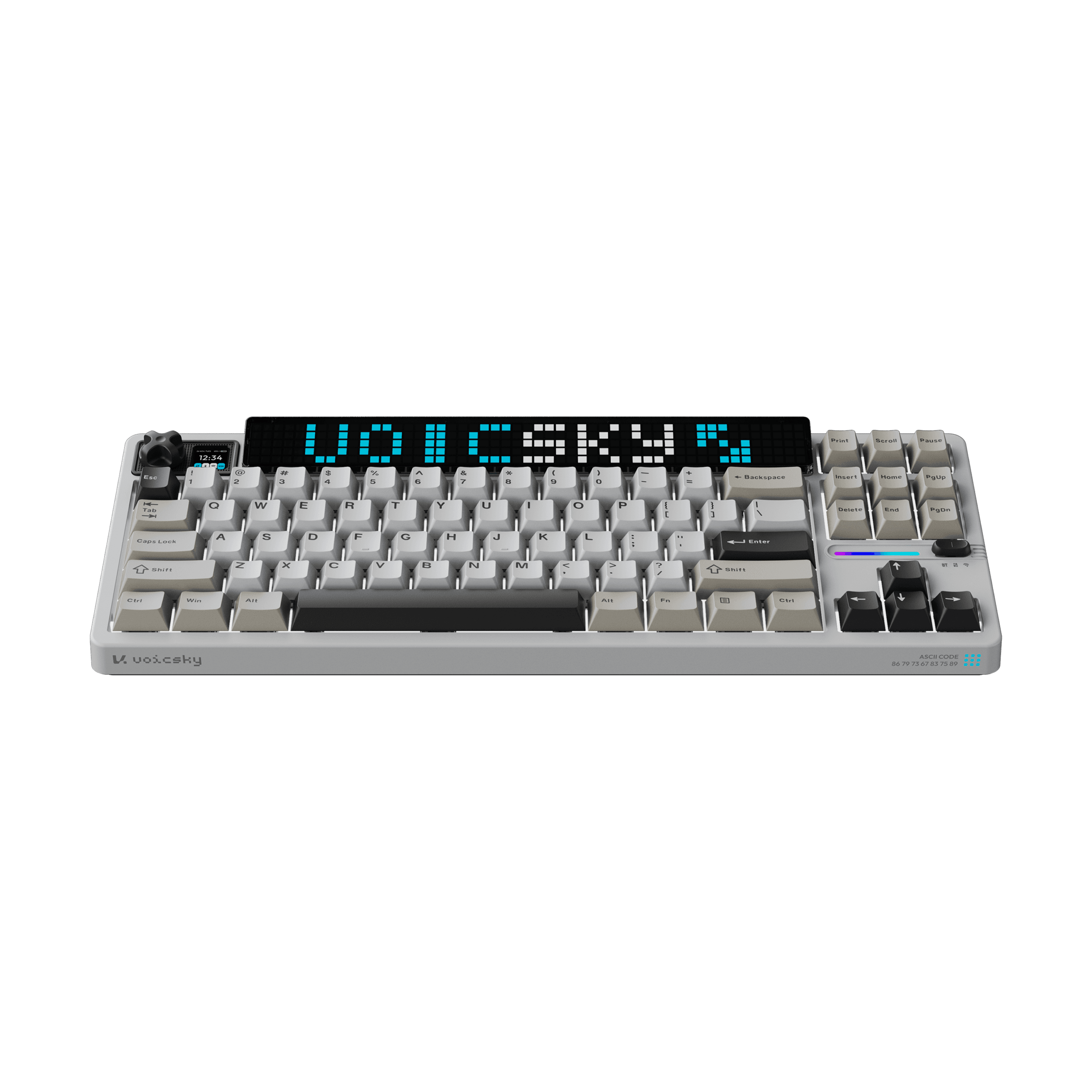 VOICSKY Atmos 87 Pixel Dynamic Screen Wireless Mechanical Keyboard With Gasket Mount | VOICSKY CLOUDY - Bouncy & Tactile Switches - Image 5