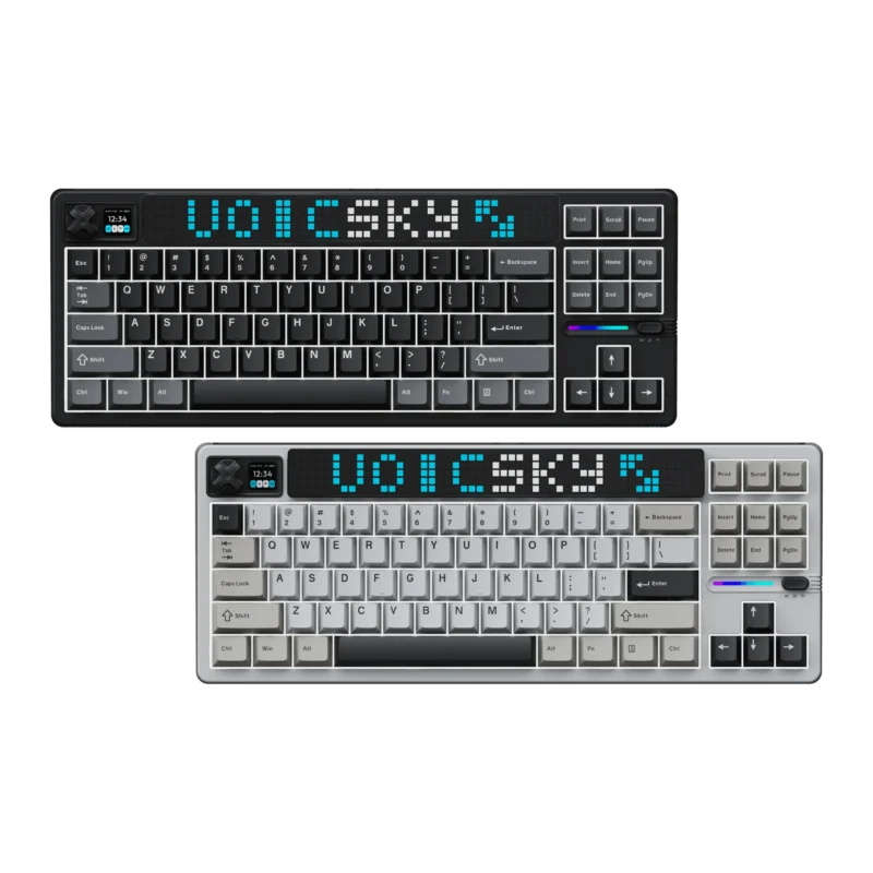 VOICSKY Atmos 87 Pixel Dynamic Screen Wireless Mechanical Keyboard With Gasket Mount | VOICSKY CLOUDY - Bouncy & Tactile Switches