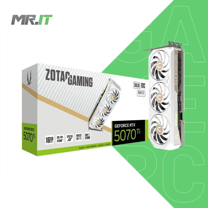 ZOTAC Gaming GeForce RTX 5070 Ti SOLID CORE OC White 16GB GDDR7 GPU