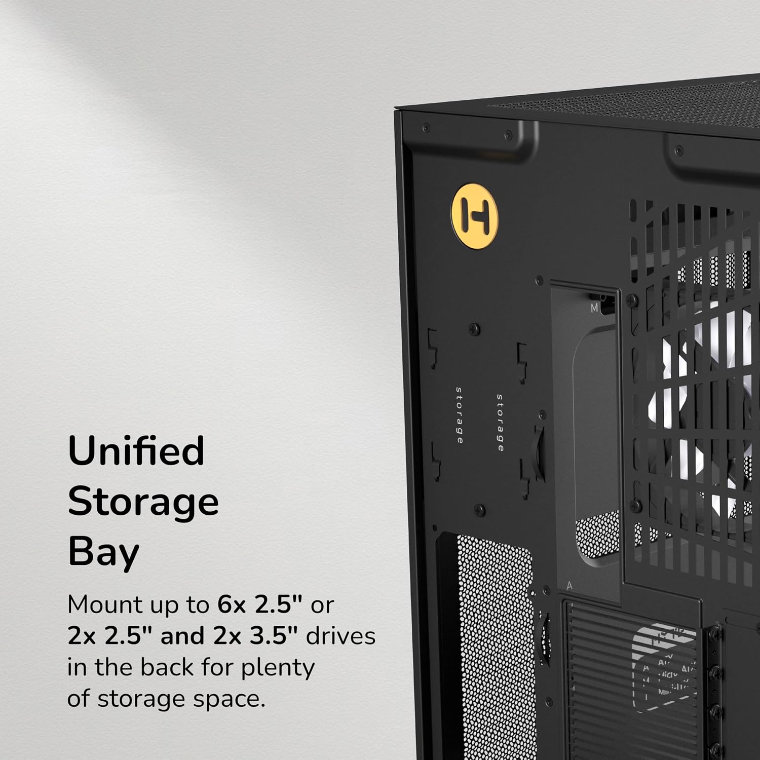 Hyte Y50 Dual Chamber Panoramic Glass ATX Case with 4 Argb Fans - Image 7