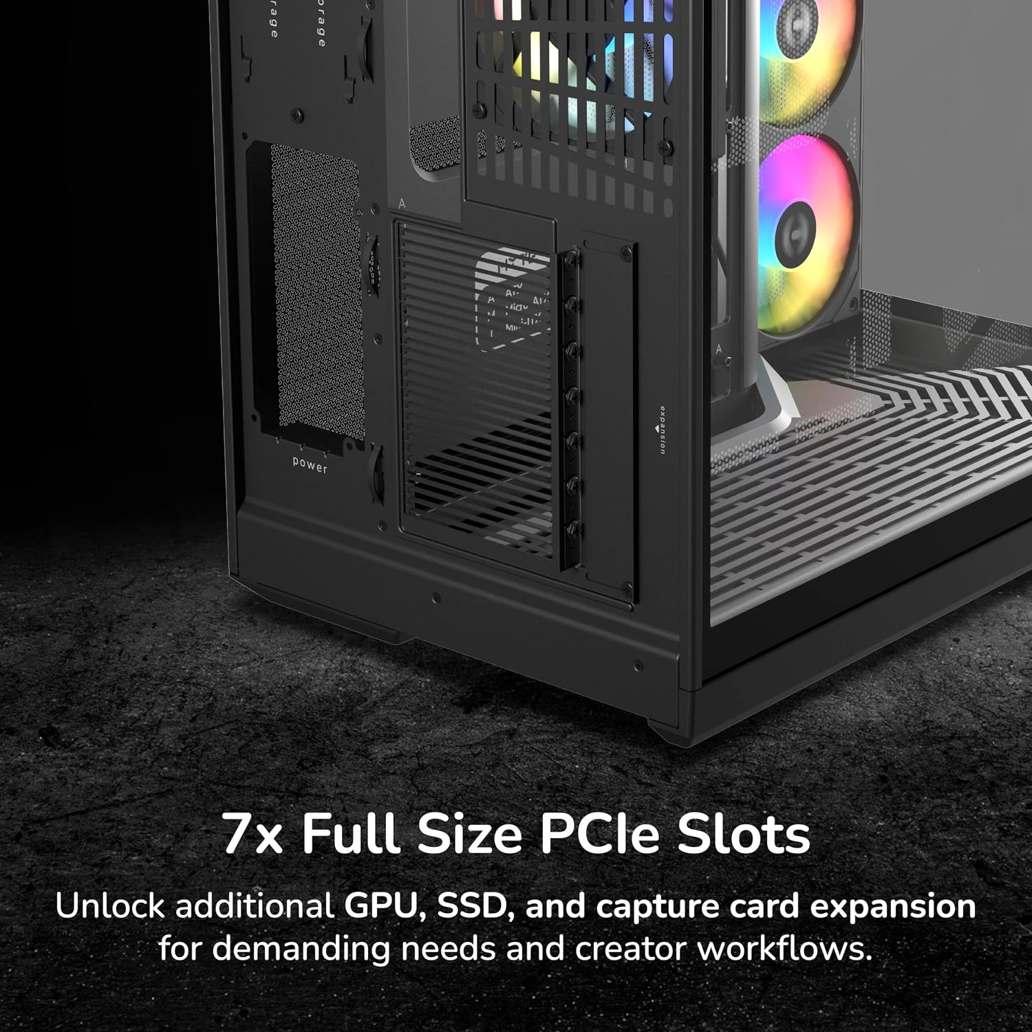 Hyte Y50 Dual Chamber Panoramic Glass ATX Case with 4 Argb Fans - Image 8